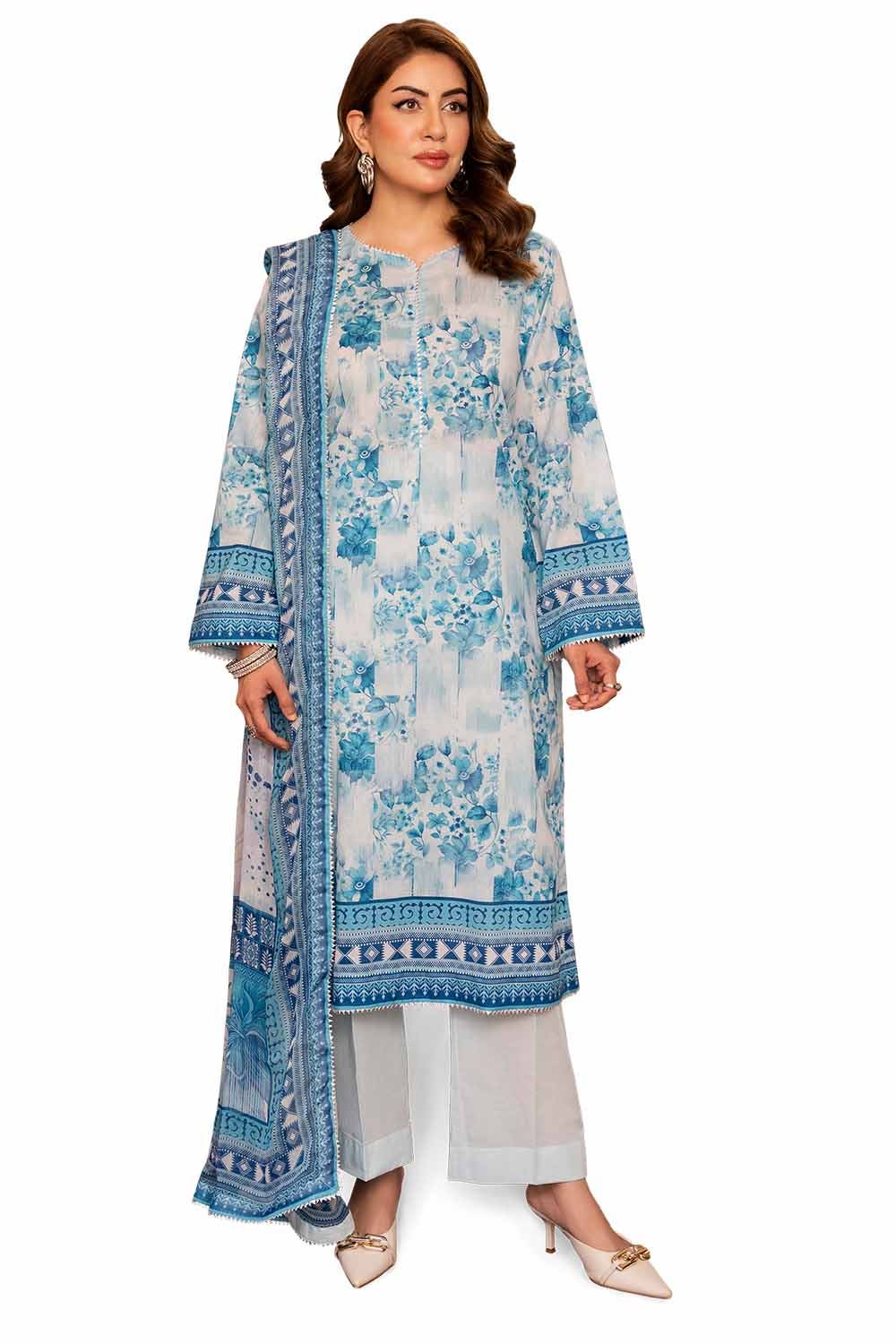 GUL AHMED Unstitched Printed Lawn Suit – PFF Premium Store