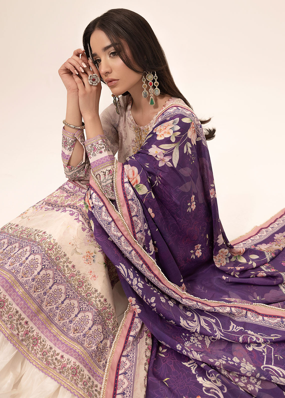 Digital printed handwork silk