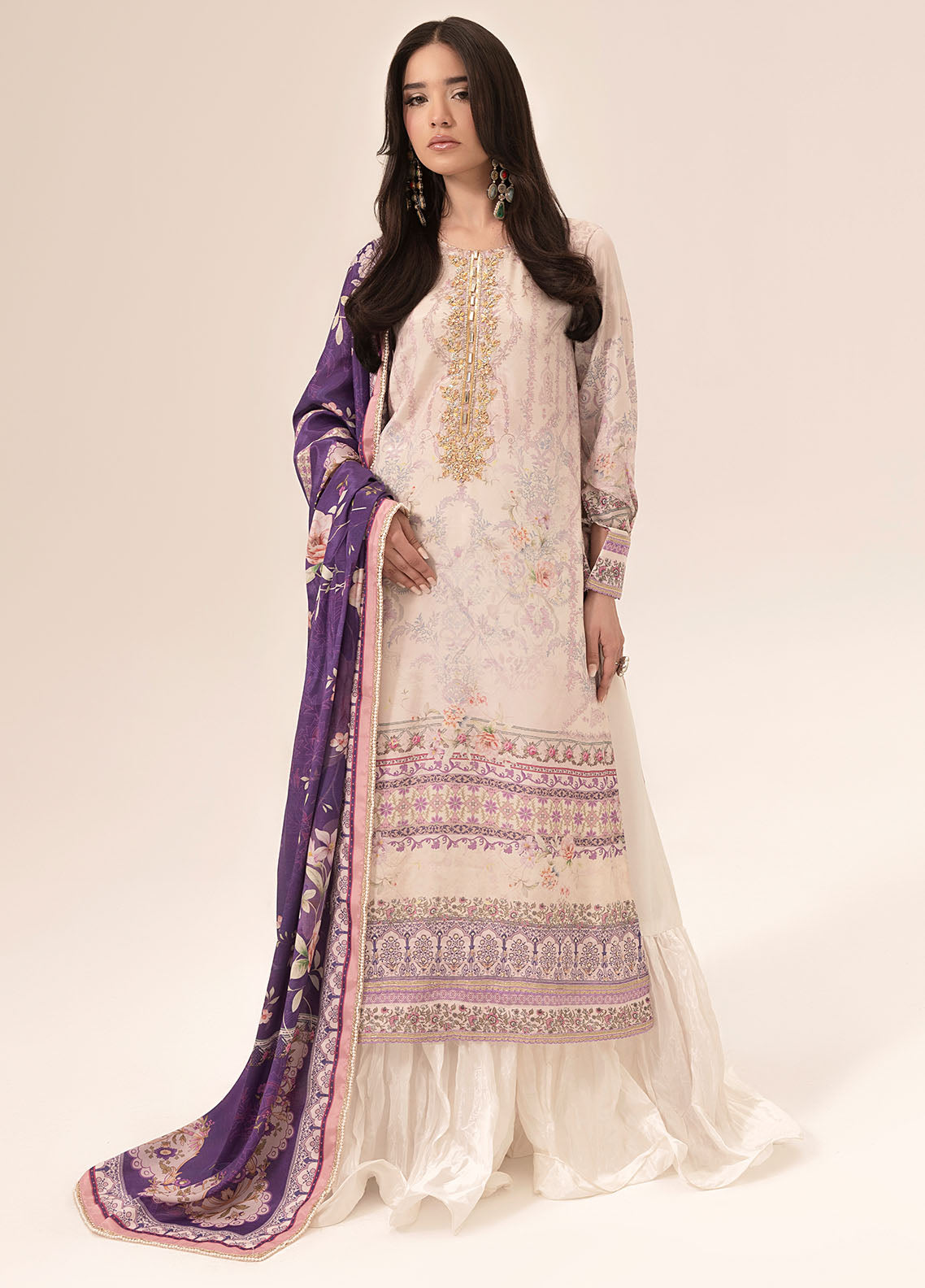 Digital printed handwork silk