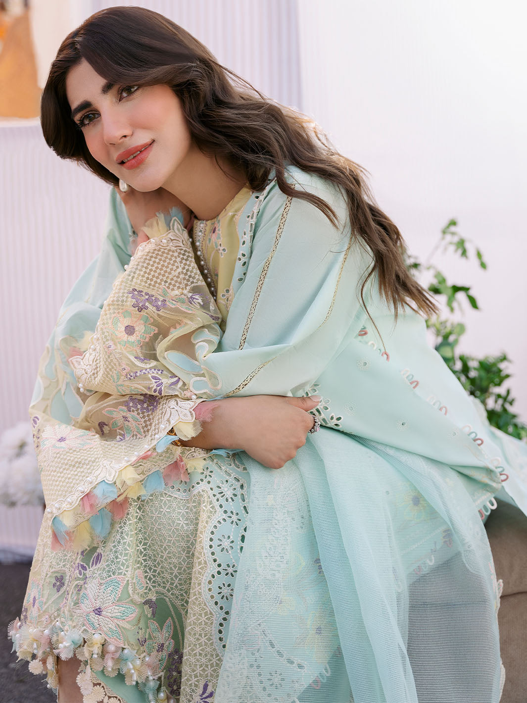 CLARA BY BINILYAS EMBROIDERED 3 PC LUXURY LAWN ||216 - B