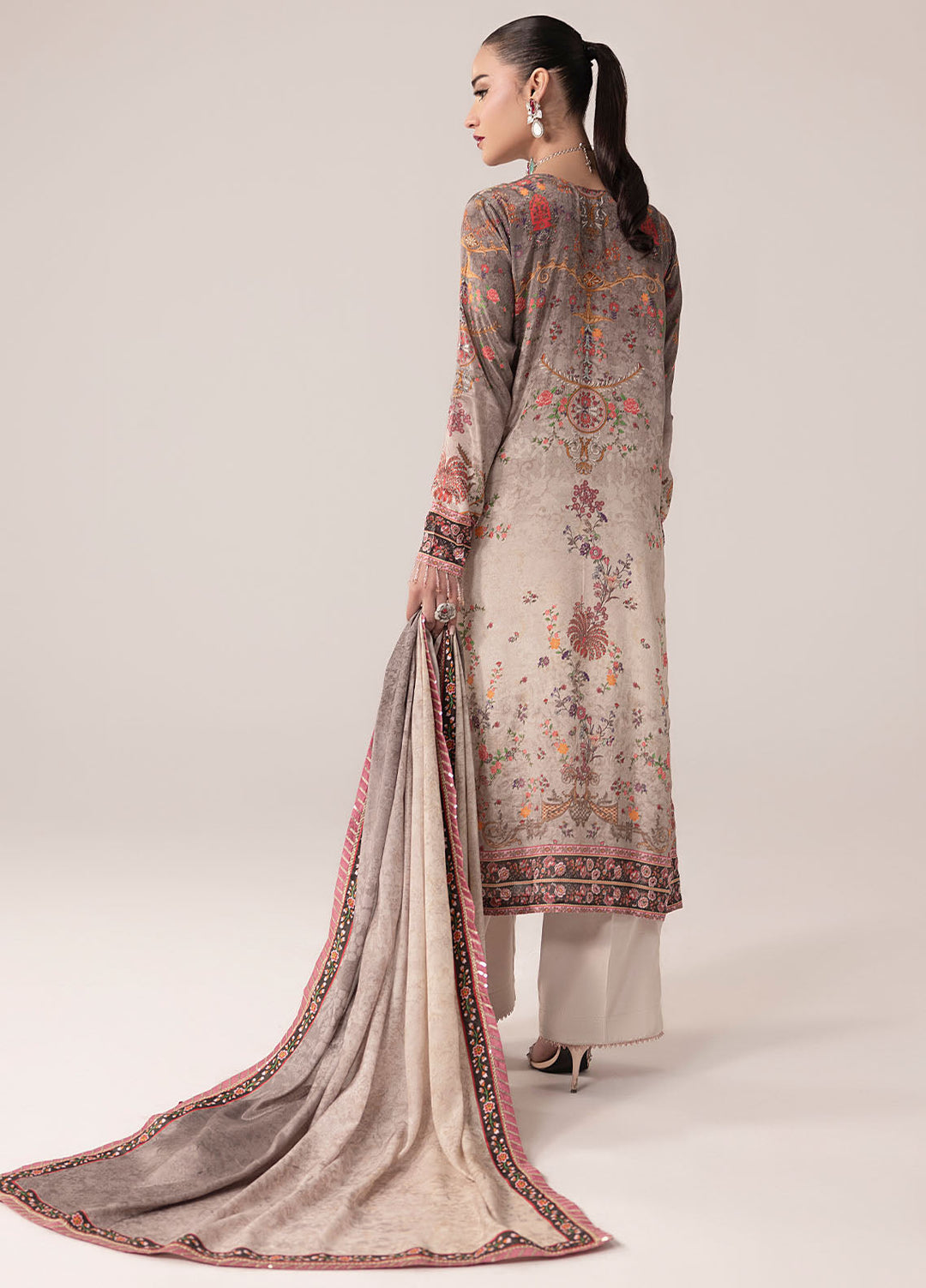 Digital printed handwork silk