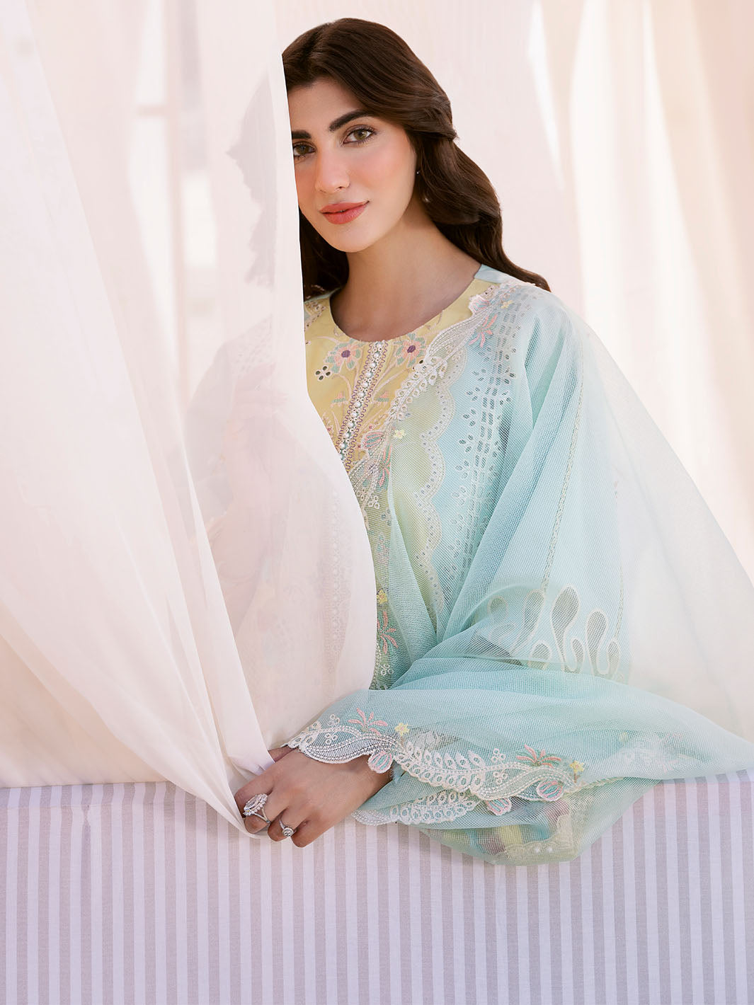 CLARA BY BINILYAS EMBROIDERED 3 PC LUXURY LAWN ||216 - B