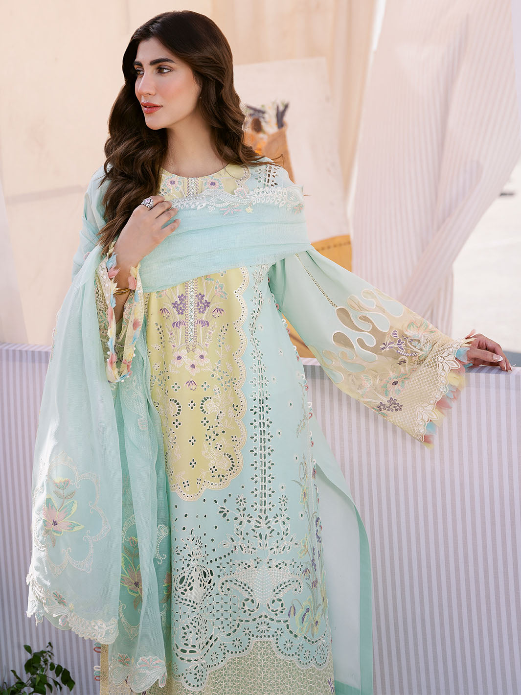 CLARA BY BINILYAS EMBROIDERED 3 PC LUXURY LAWN ||216 - B