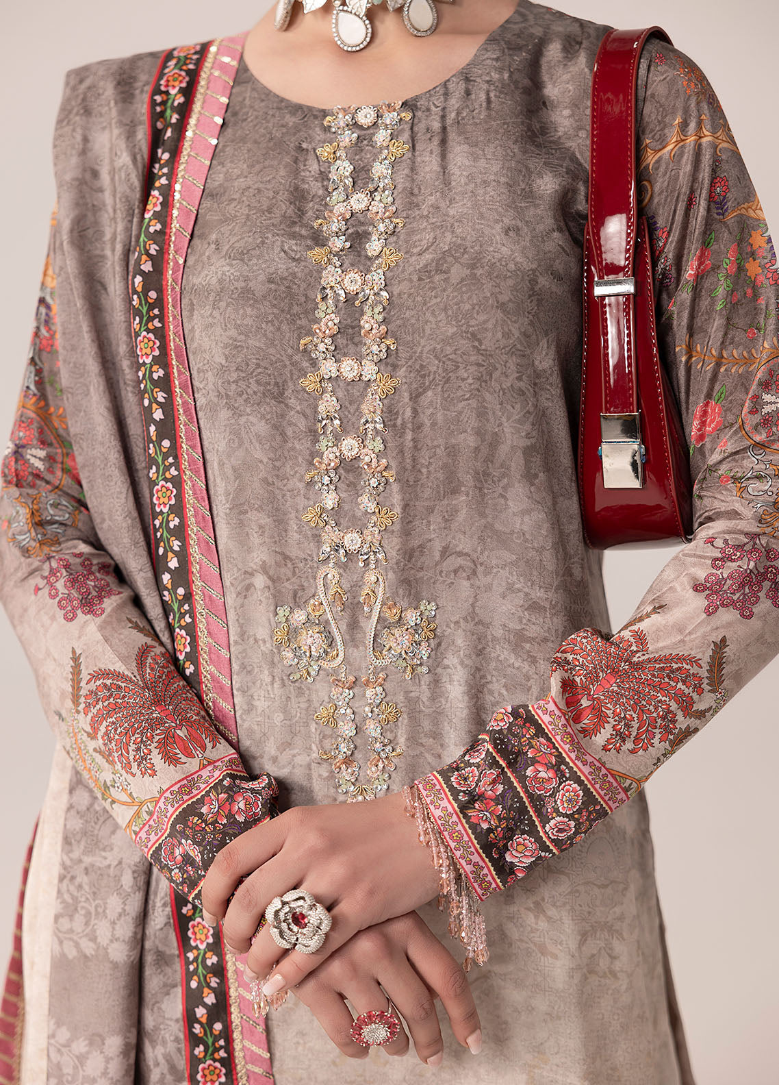 Digital printed handwork silk