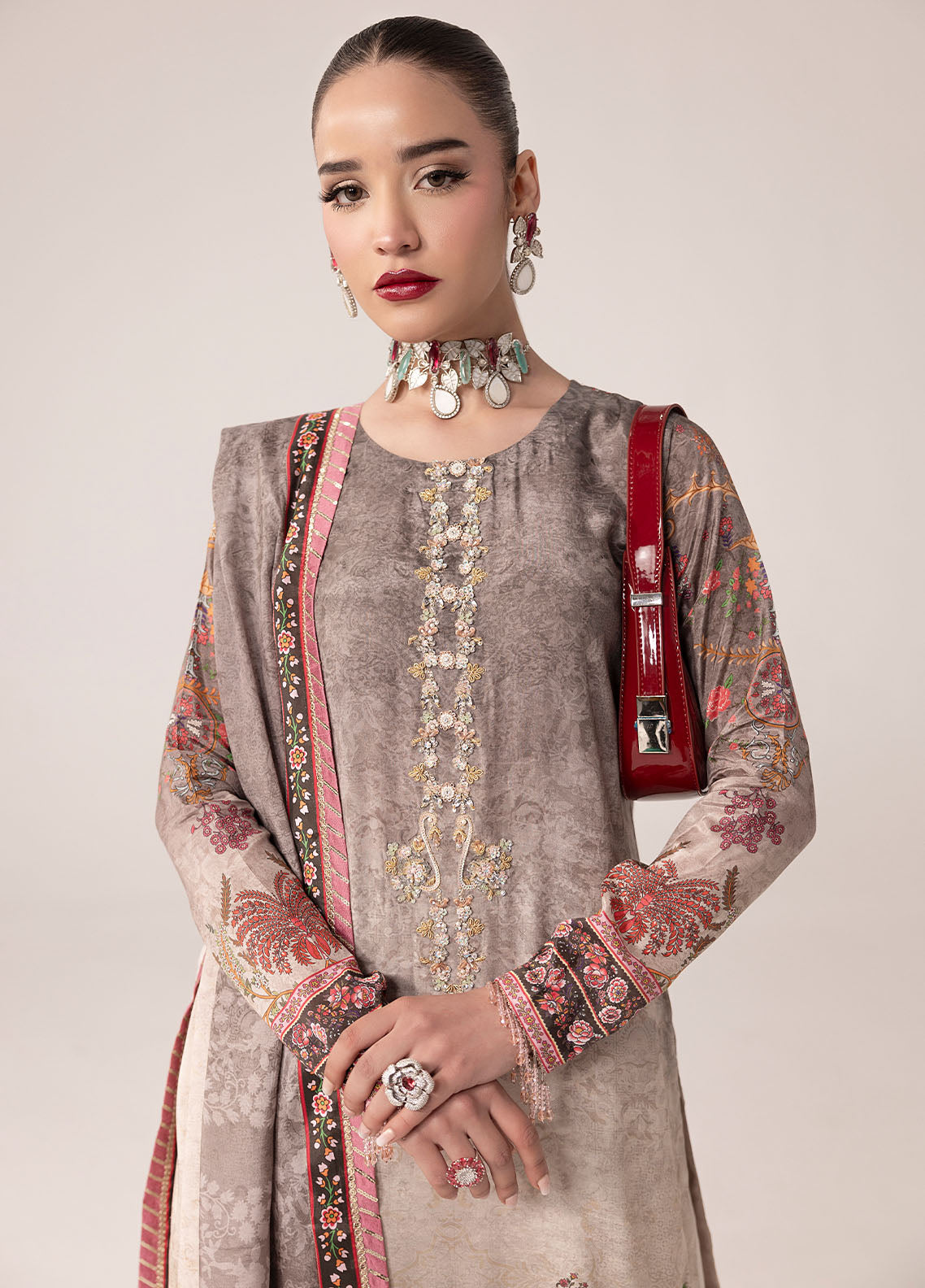 Digital printed handwork silk