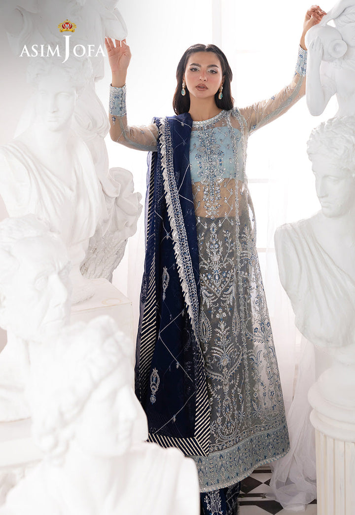 EMBROIDERED ZARI CHECK NET UNSTITCHED 3 PCS