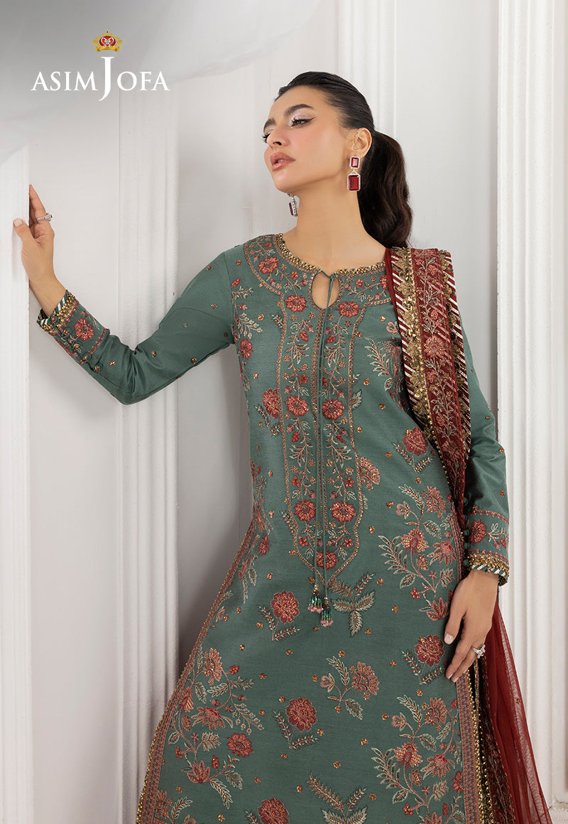 EMBROIDERED COTTON SILK UNSTITCHED 3 PCS