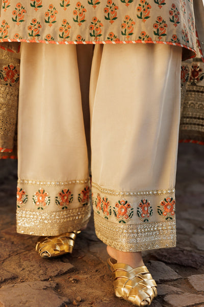3-PC Embroidered Raw-Silk Suit (Pret)