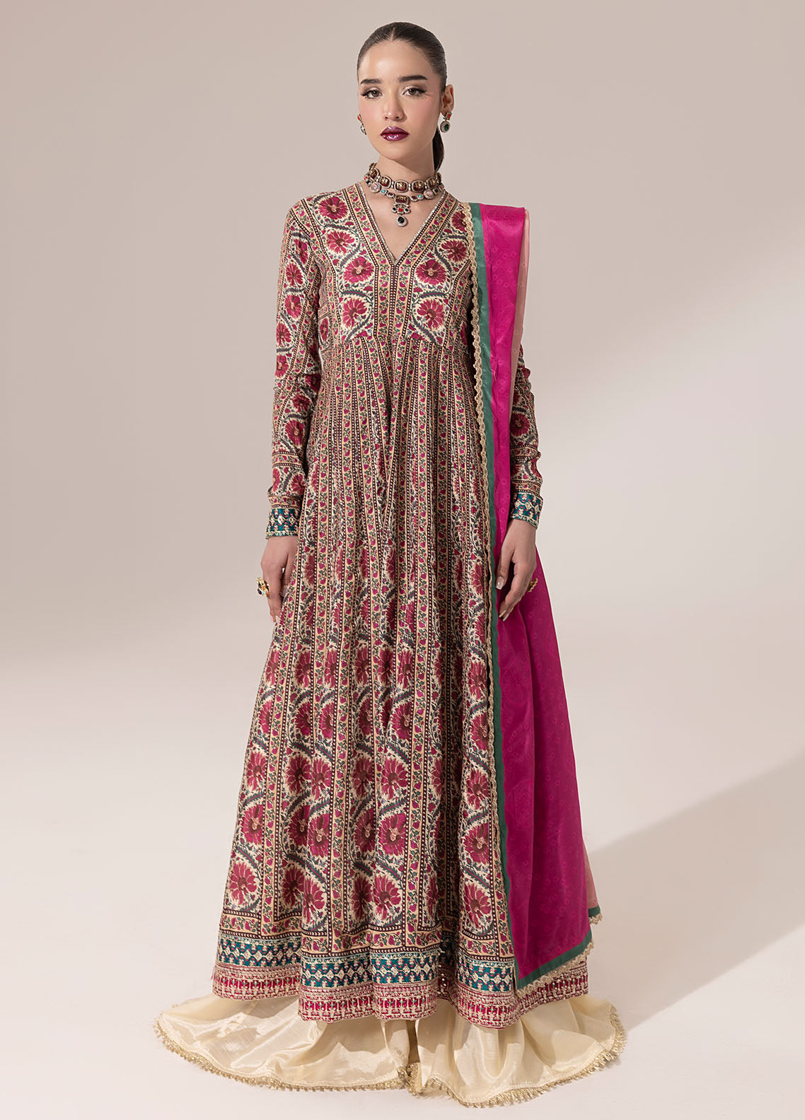 Digital printed handwork silk