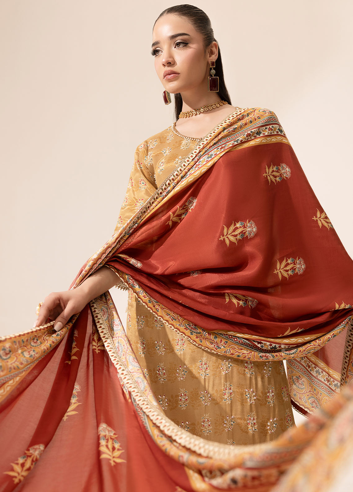 Digital printed handwork silk