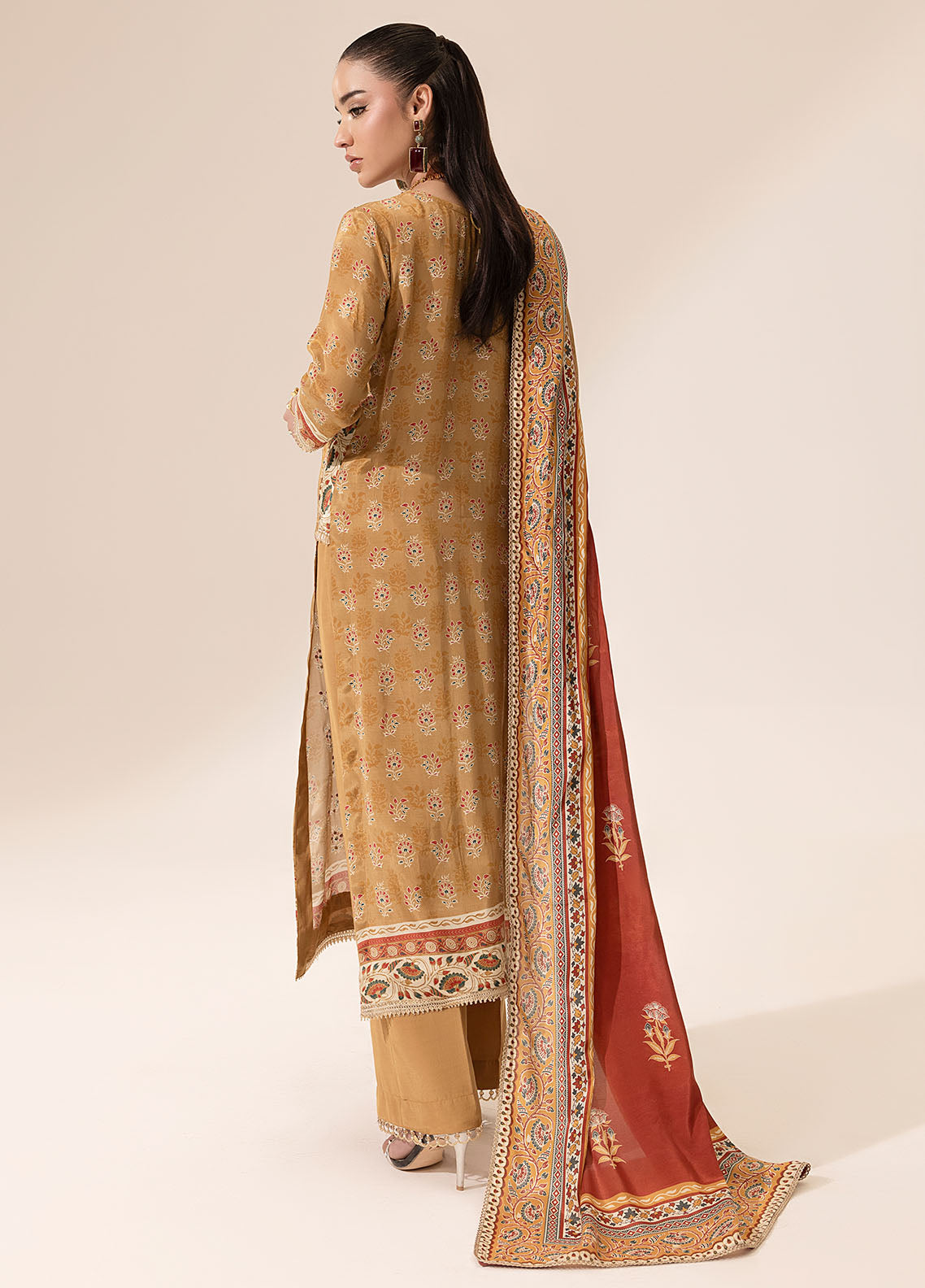 Digital printed handwork silk