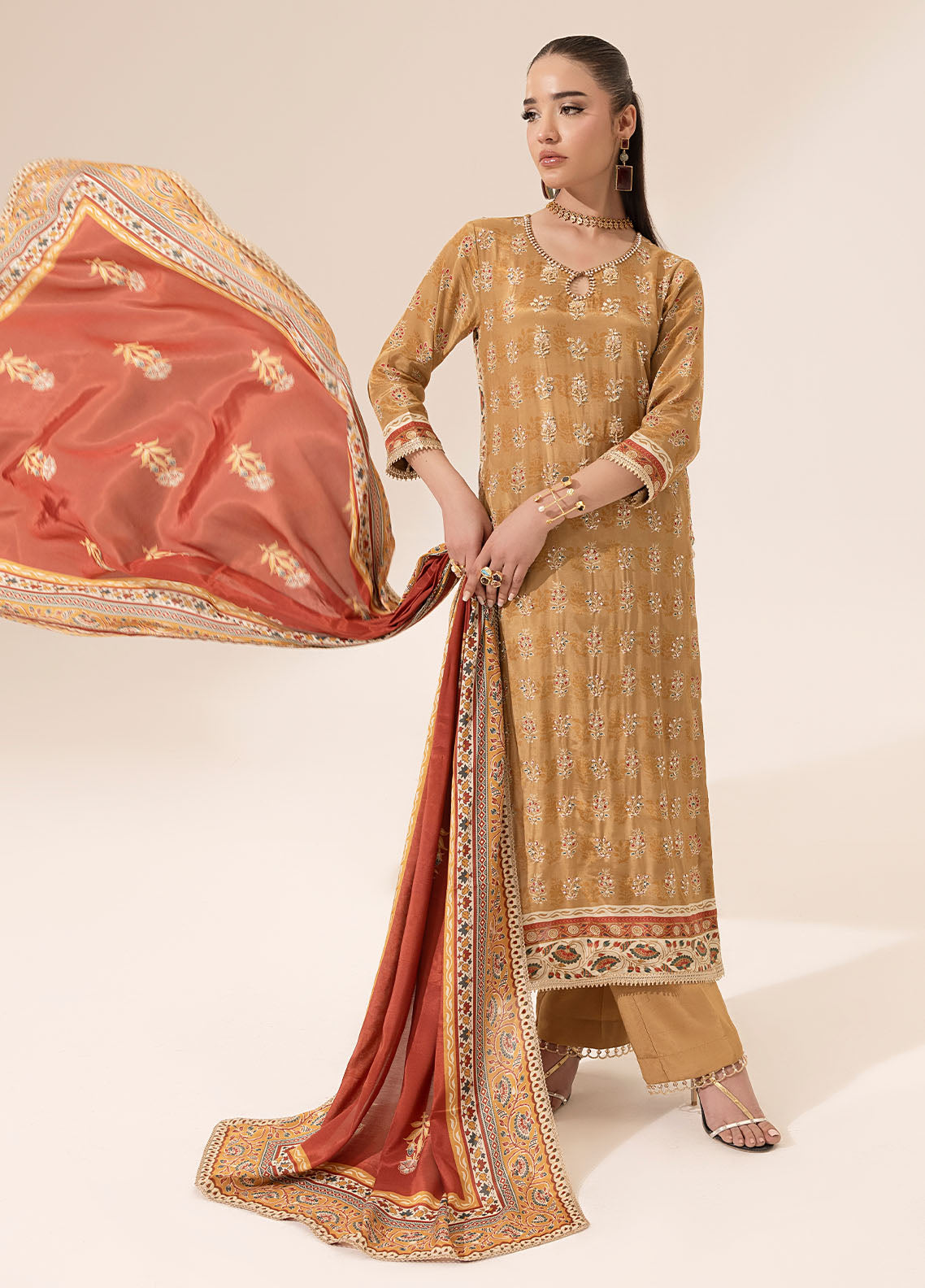 Digital printed handwork silk
