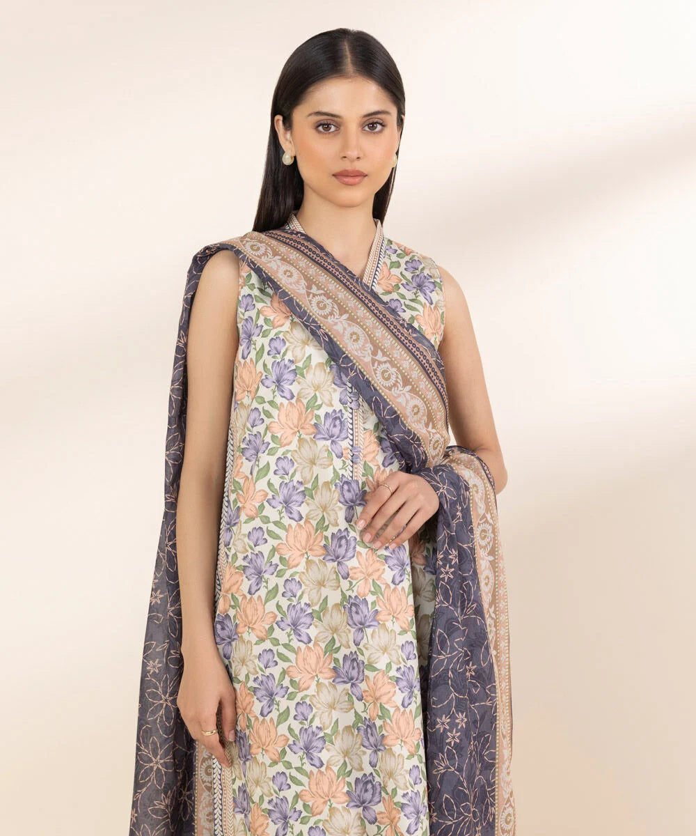 3 PIECE-PRINTED LAWN SUIT