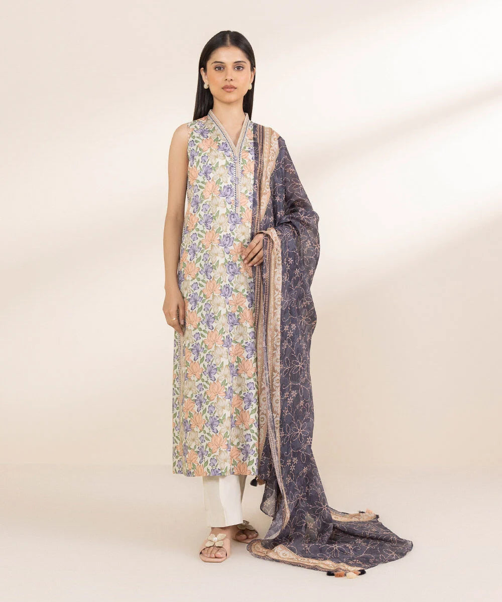 3 PIECE-PRINTED LAWN SUIT