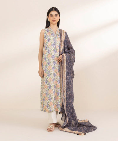 3 PIECE-PRINTED LAWN SUIT