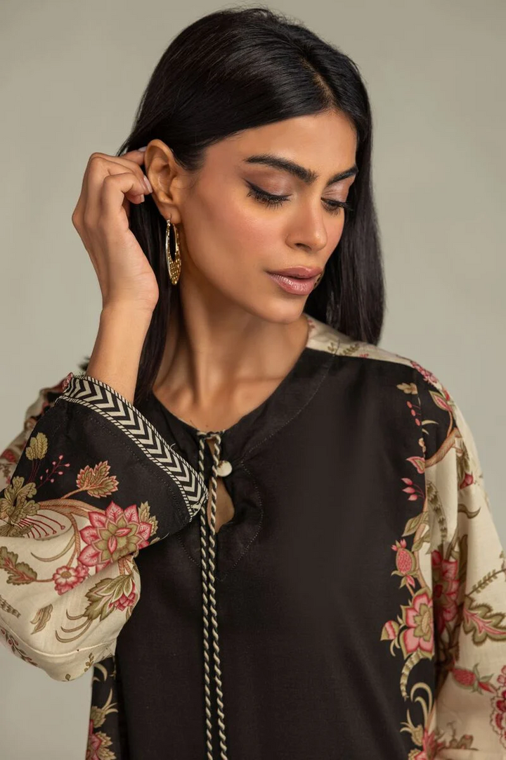 Printed | Raw Silk Floral Silk Kurta With Pant