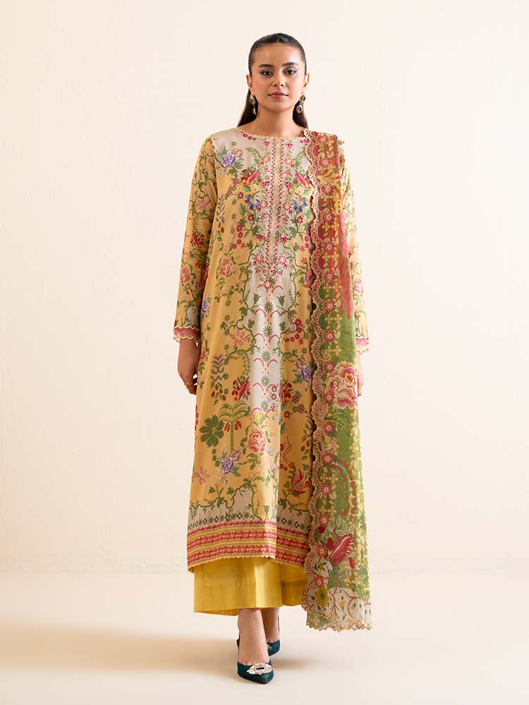 3-Piece Unstitched Embroidered Lawn Suit