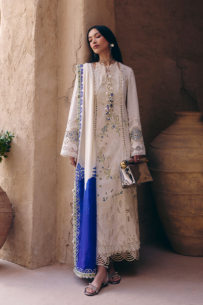 Ivory Bloom 3PC Embroidered Festive Ensemble