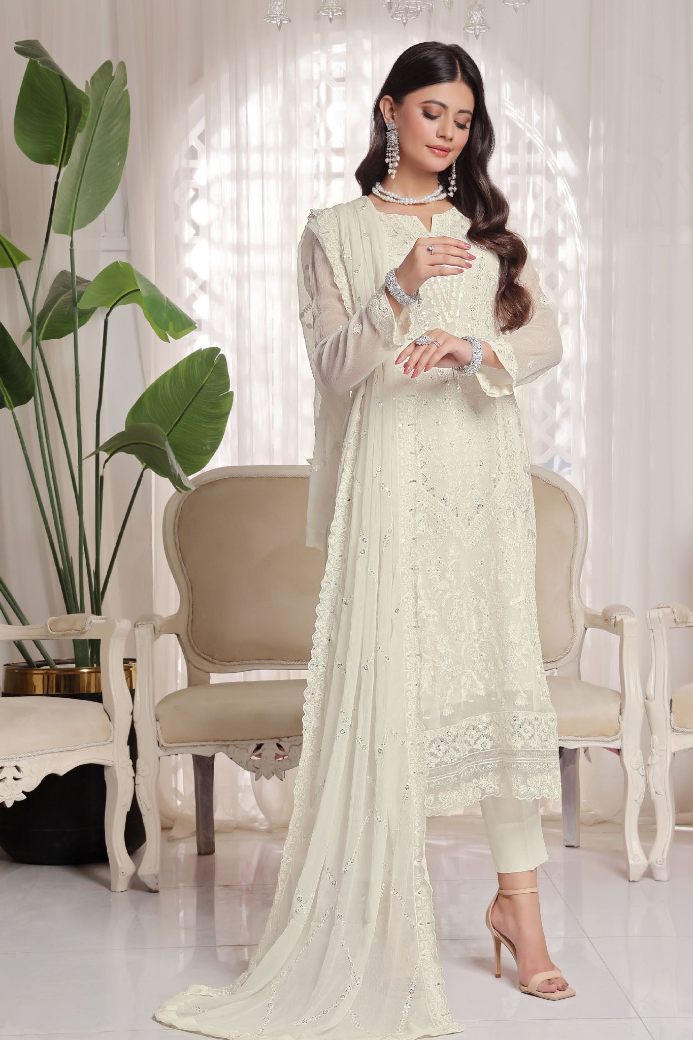 Myra Luxury Embroidered Chiffon 3 Piece