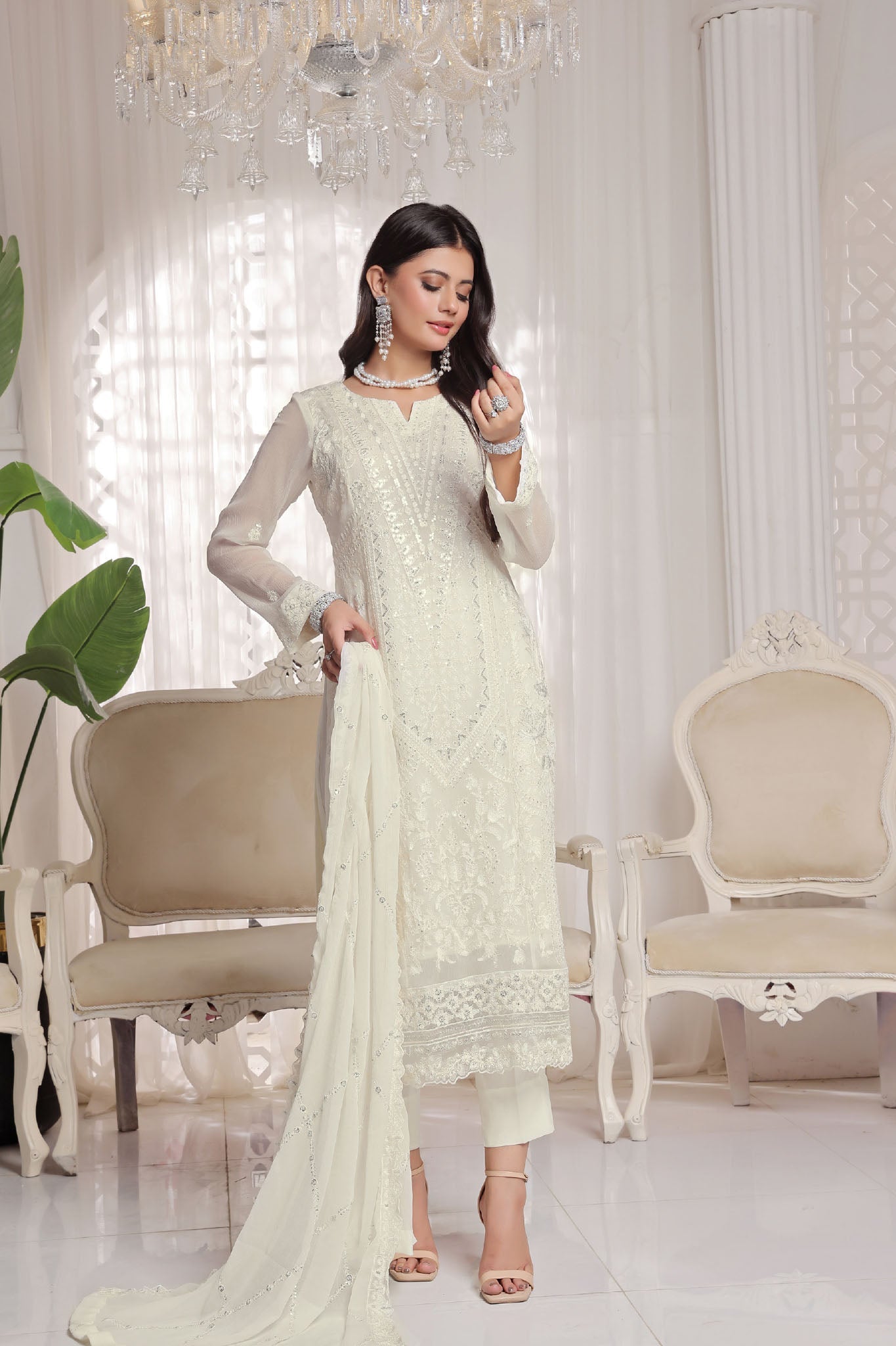 Myra Luxury Embroidered Chiffon 3 Piece