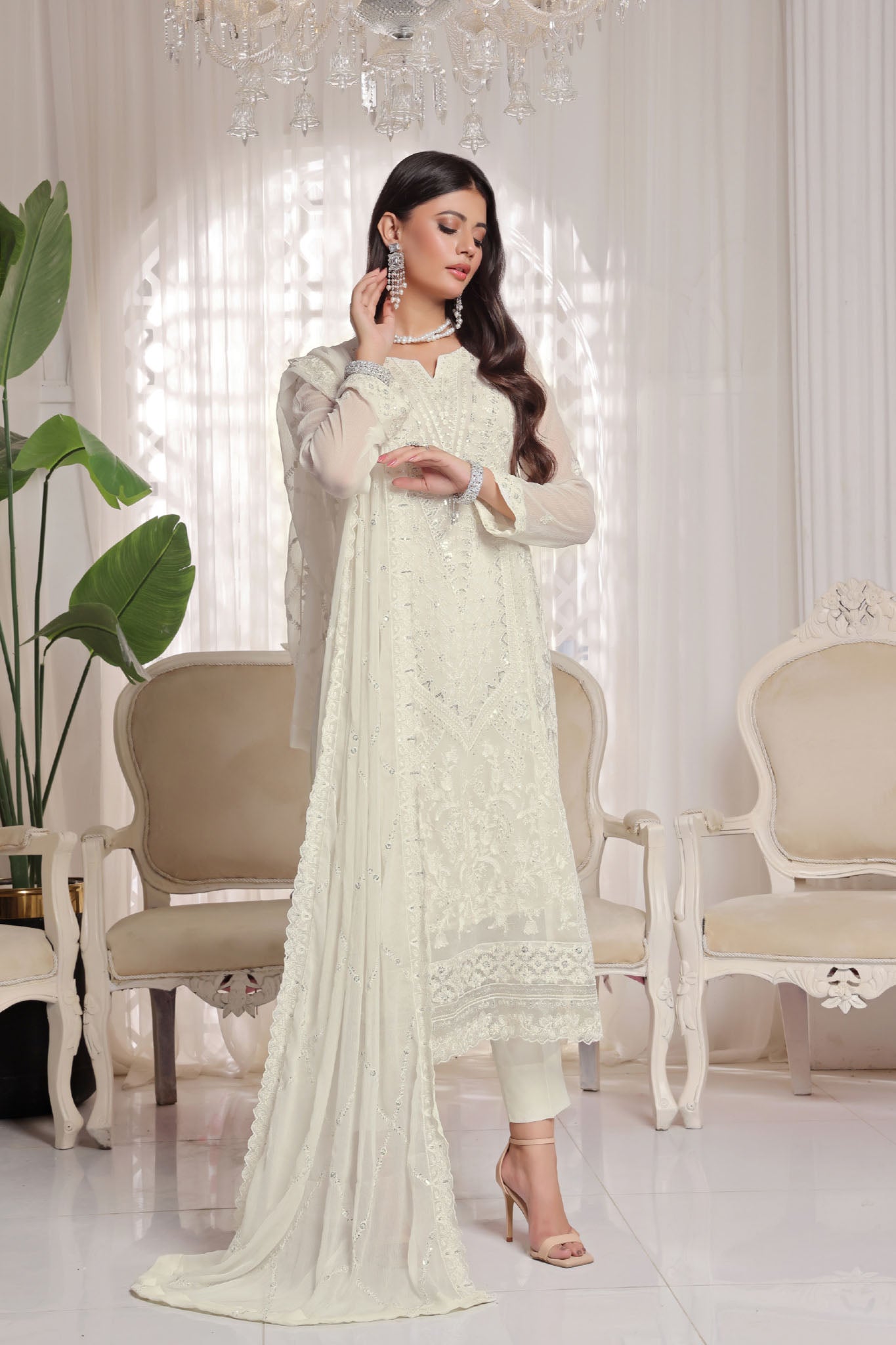 Myra Luxury Embroidered Chiffon 3 Piece
