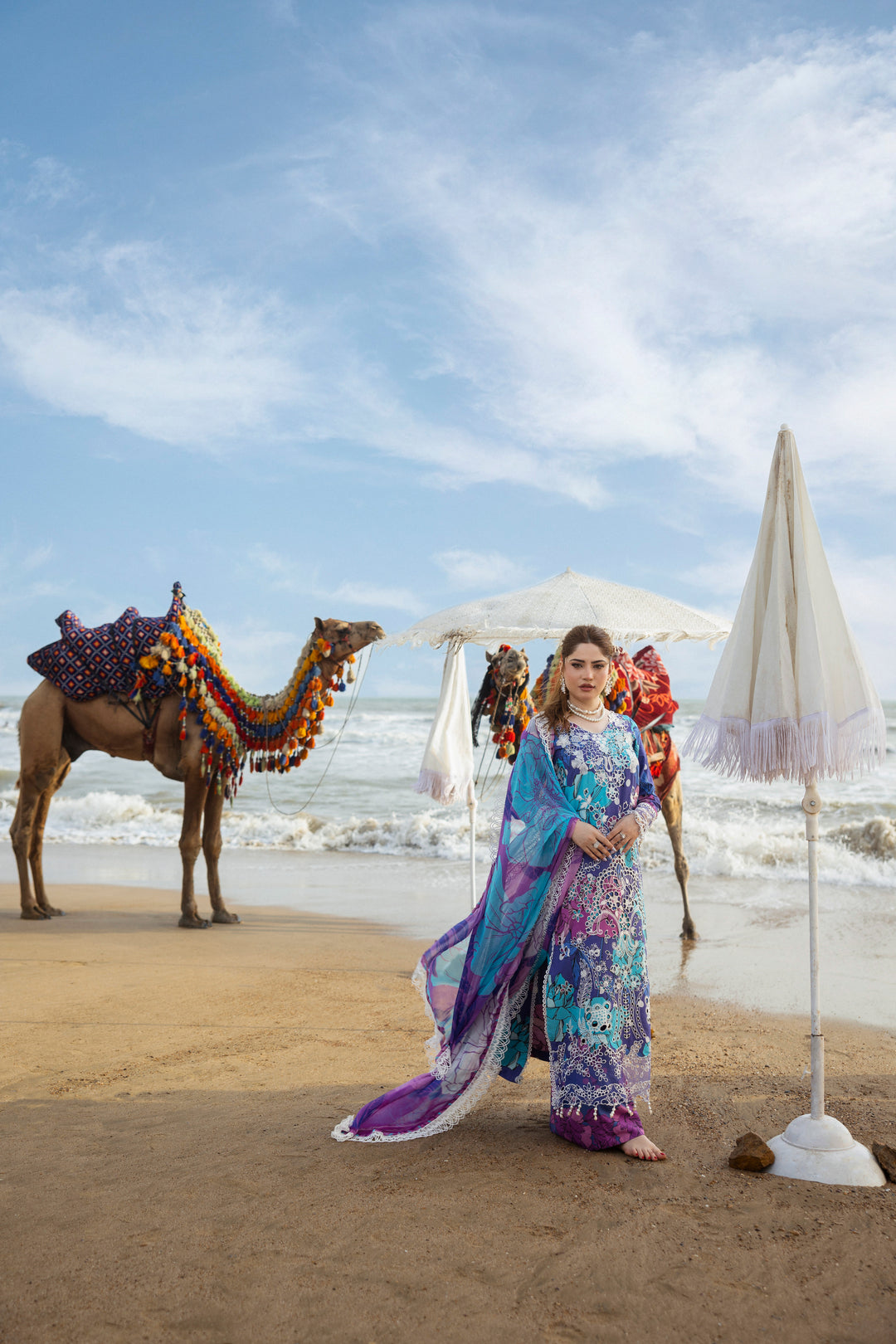 Embroidered Viscose 3-Piece Suit