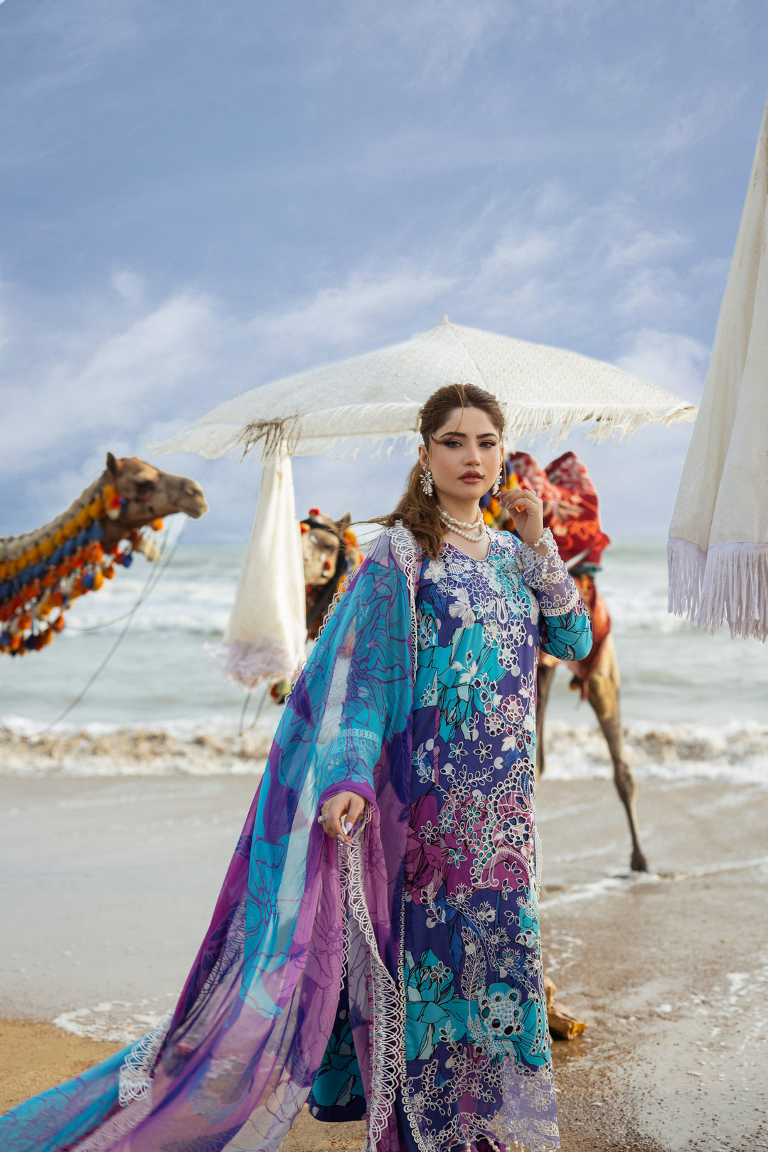 Embroidered Viscose 3-Piece Suit