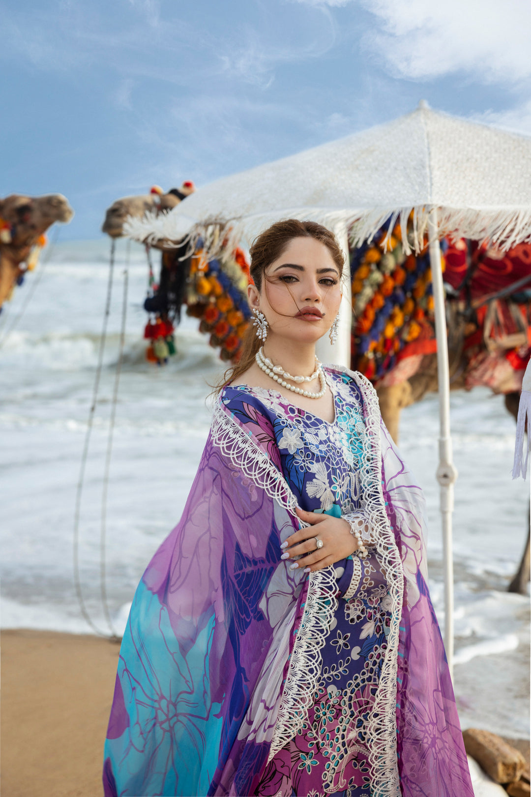 Embroidered Viscose 3-Piece Suit