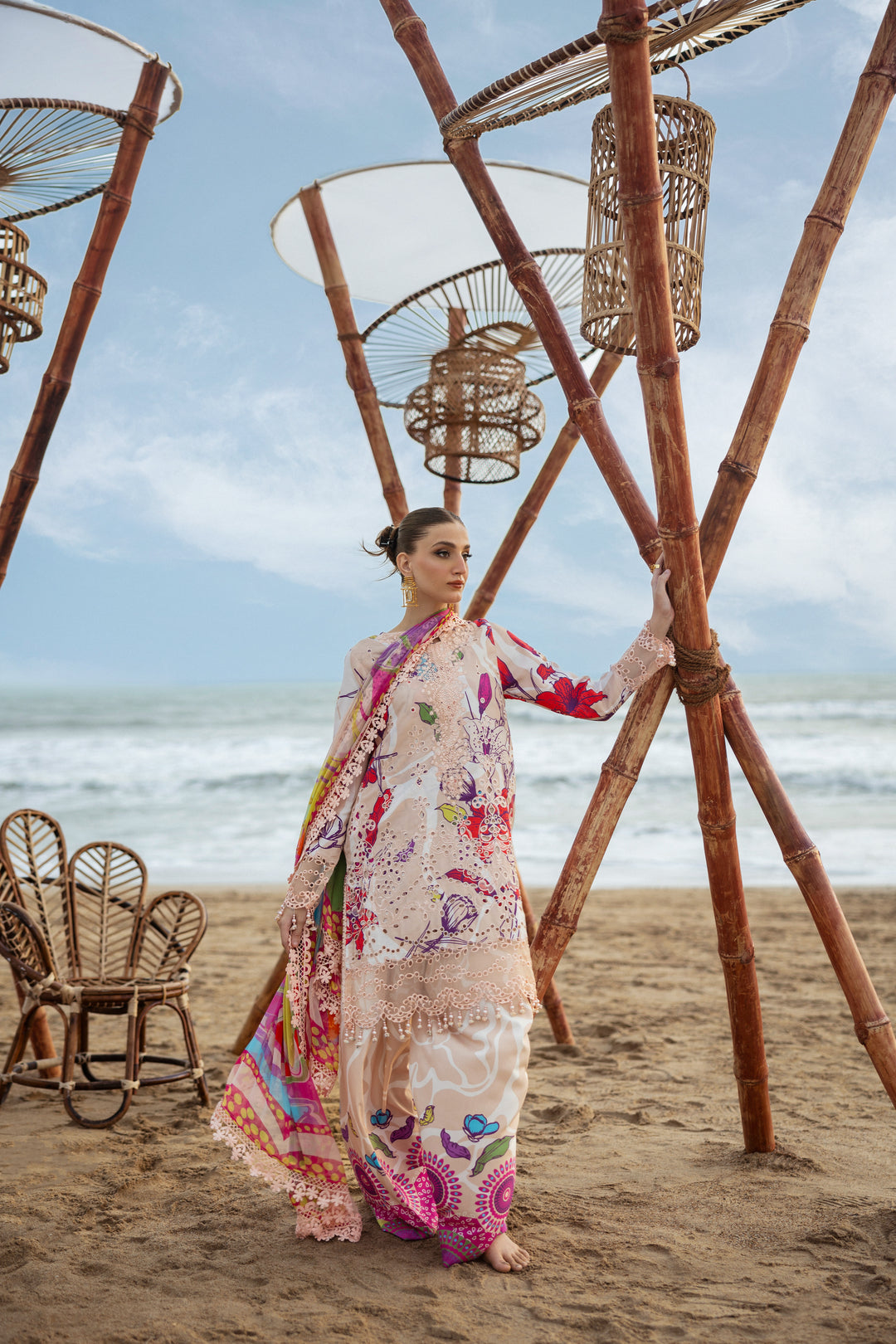 Embroidered Viscose 3-Piece Suit