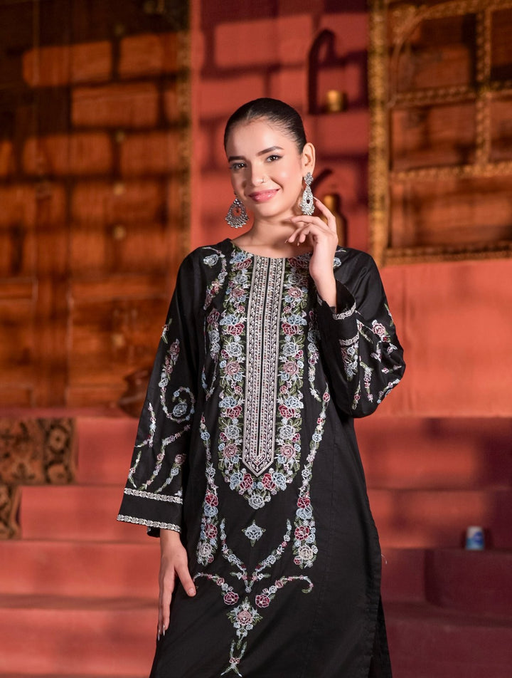Embroidered Cotton Dress 2 pieces