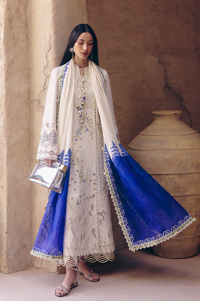 Ivory Bloom 3PC Embroidered Festive Ensemble