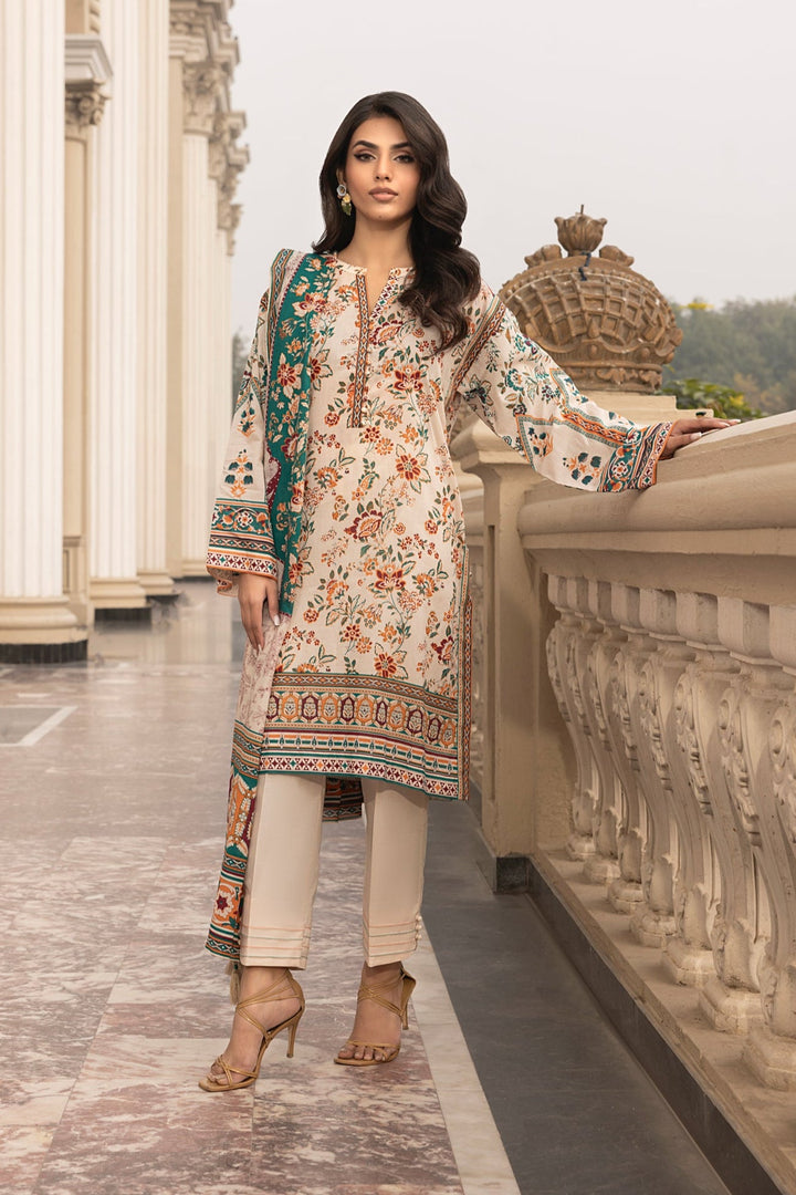 Printed Unstitched 03 Piece