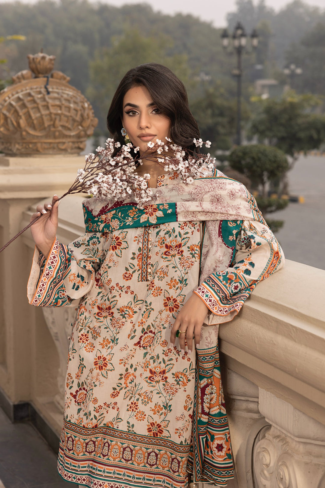 Printed Unstitched 03 Piece
