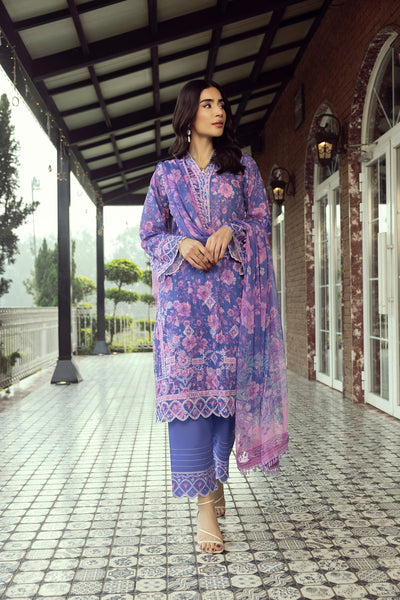 03 Piece Unstitched Printed Embroidered With Printed Chiffon Dupatta