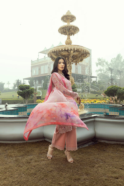 03 Piece Unstitched Printed Embroidered With Printed Chiffon Dupatta