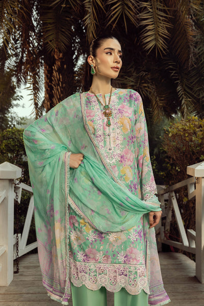 03 Piece Unstitched Printed Embroidered With Printed Chiffon Dupatta