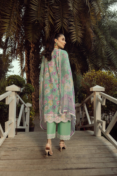 03 Piece Unstitched Printed Embroidered With Printed Chiffon Dupatta