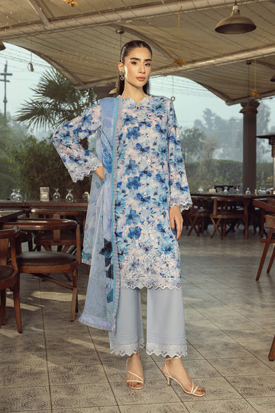 03 Piece Unstitched Printed Embroidered With Printed Chiffon Dupatta