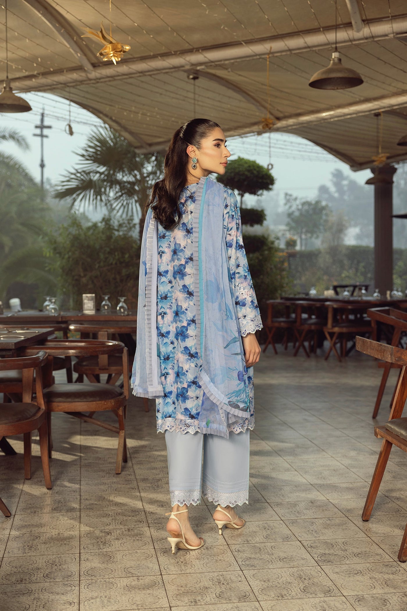 03 Piece Unstitched Printed Embroidered With Printed Chiffon Dupatta
