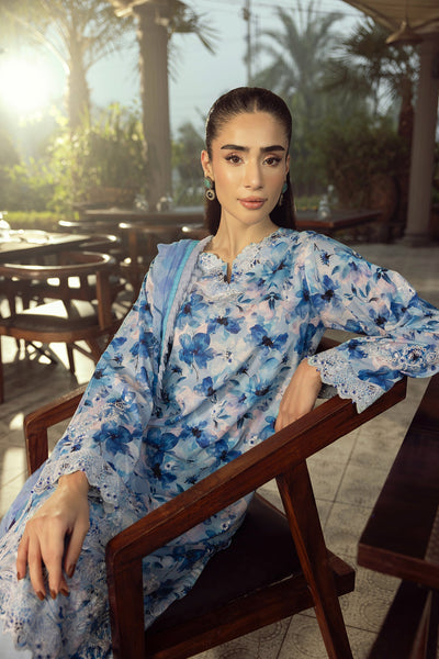 03 Piece Unstitched Printed Embroidered With Printed Chiffon Dupatta