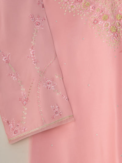 2 Piece - Pure Embroidered Raw Silk Suit