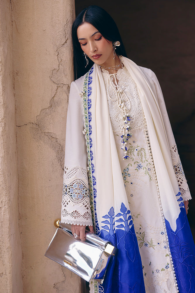 Ivory Bloom 3PC Embroidered Festive Ensemble