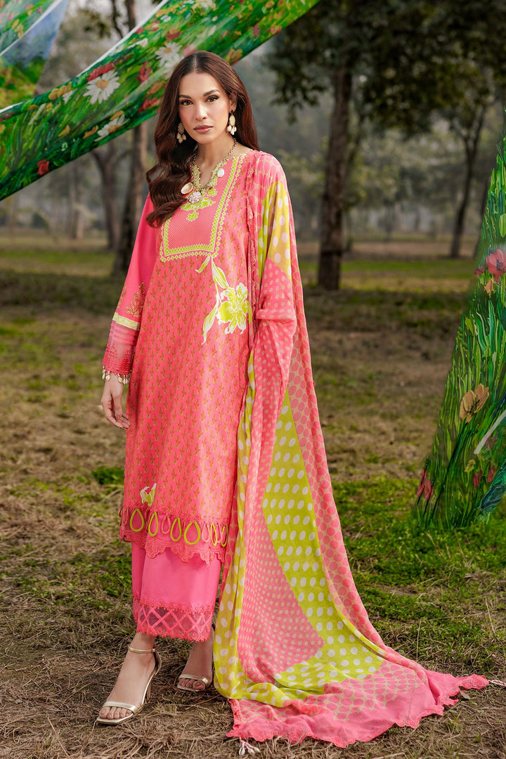 3-PC Unstitched Embroidered Lawn Collection Unstitched