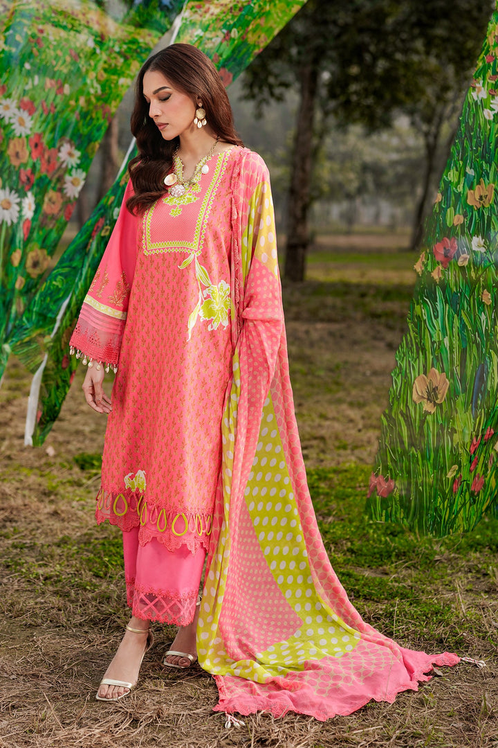 3-PC Unstitched Embroidered Lawn Collection Unstitched