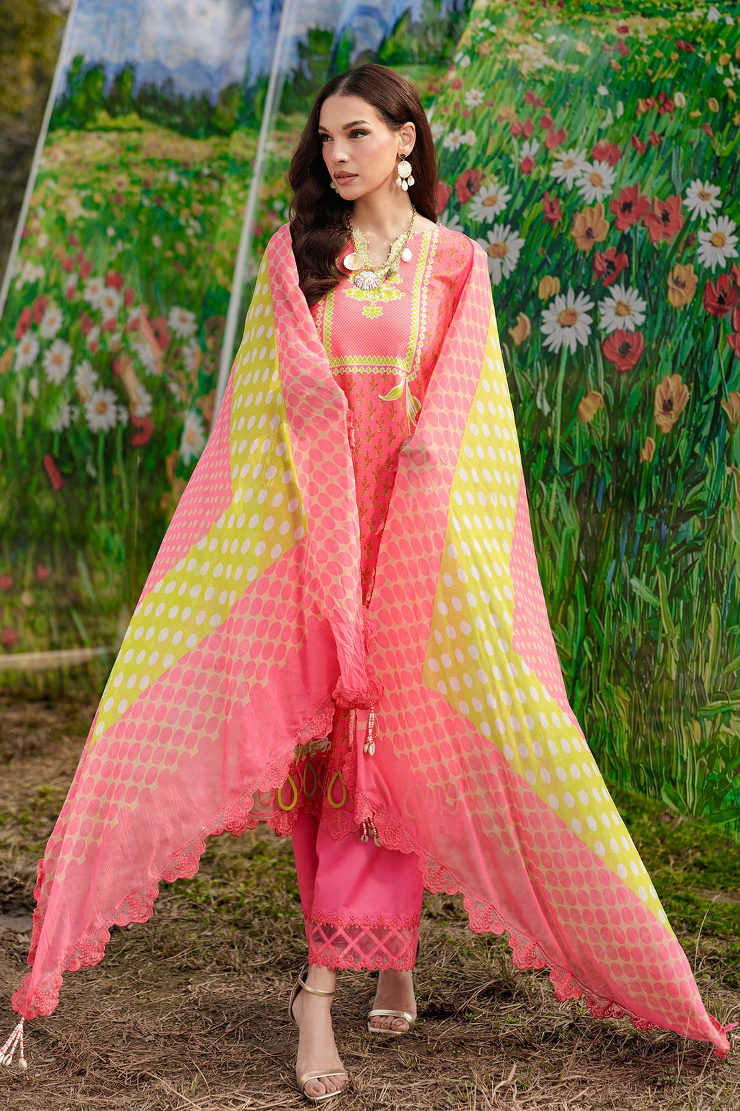 3-PC Unstitched Embroidered Lawn Collection Unstitched