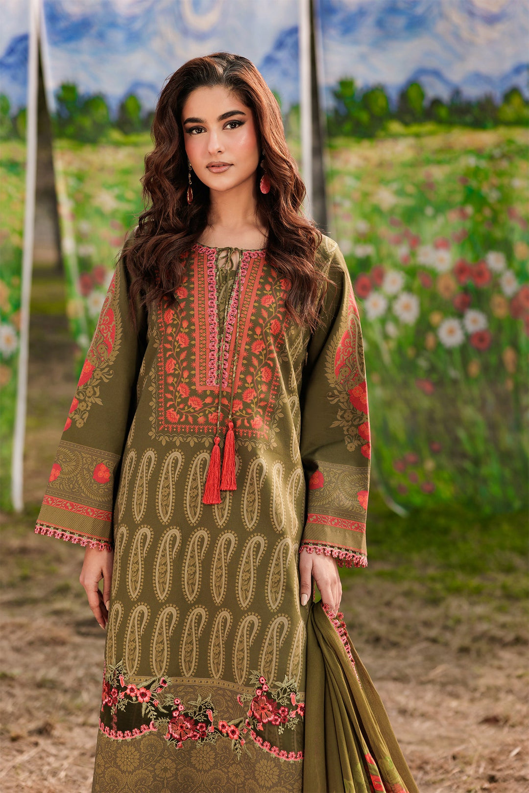 3-PC Unstitched Embroidered Lawn Collection Unstitched