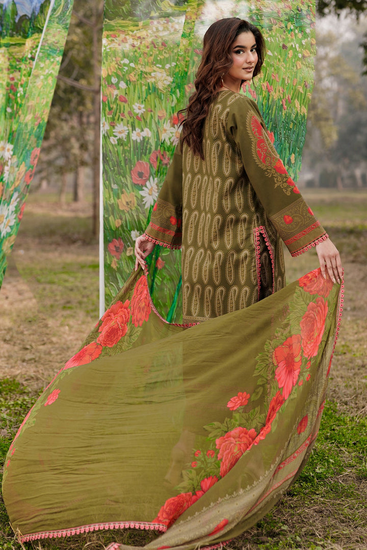 3-PC Unstitched Embroidered Lawn Collection Unstitched