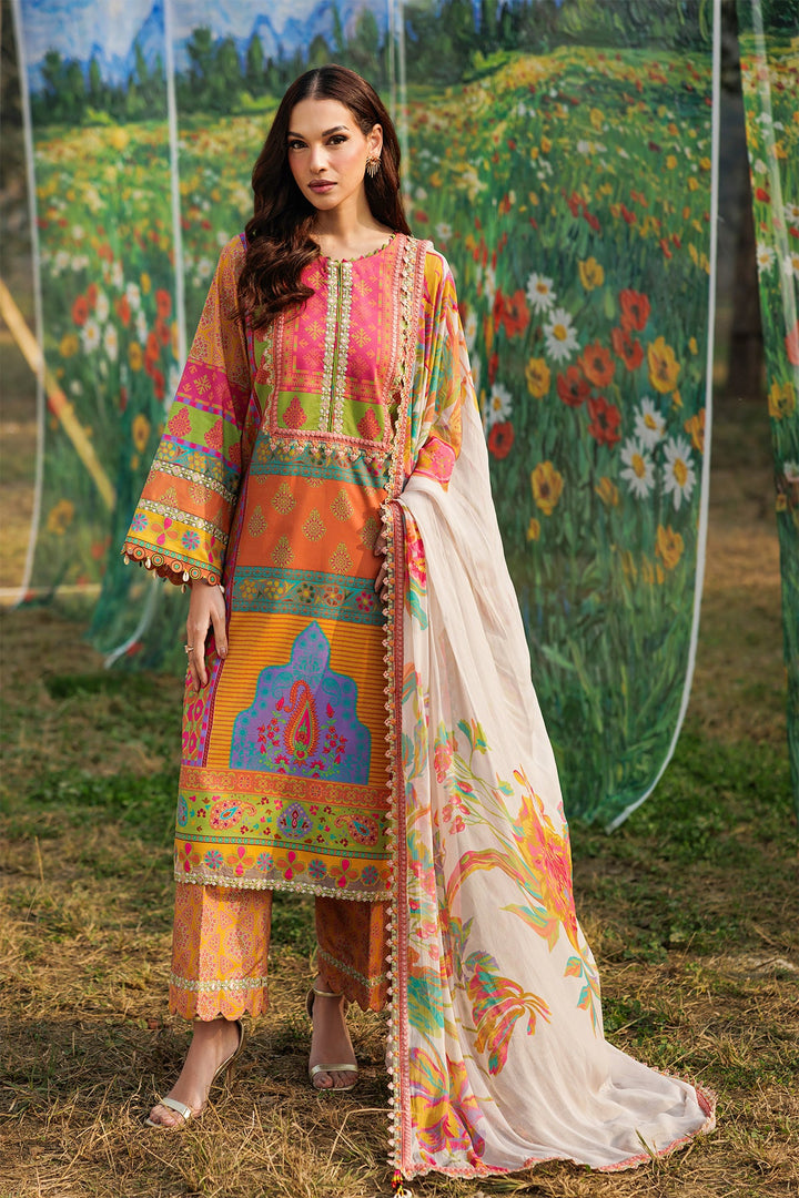 3-PC Unstitched Embroidered Lawn Collection Unstitched