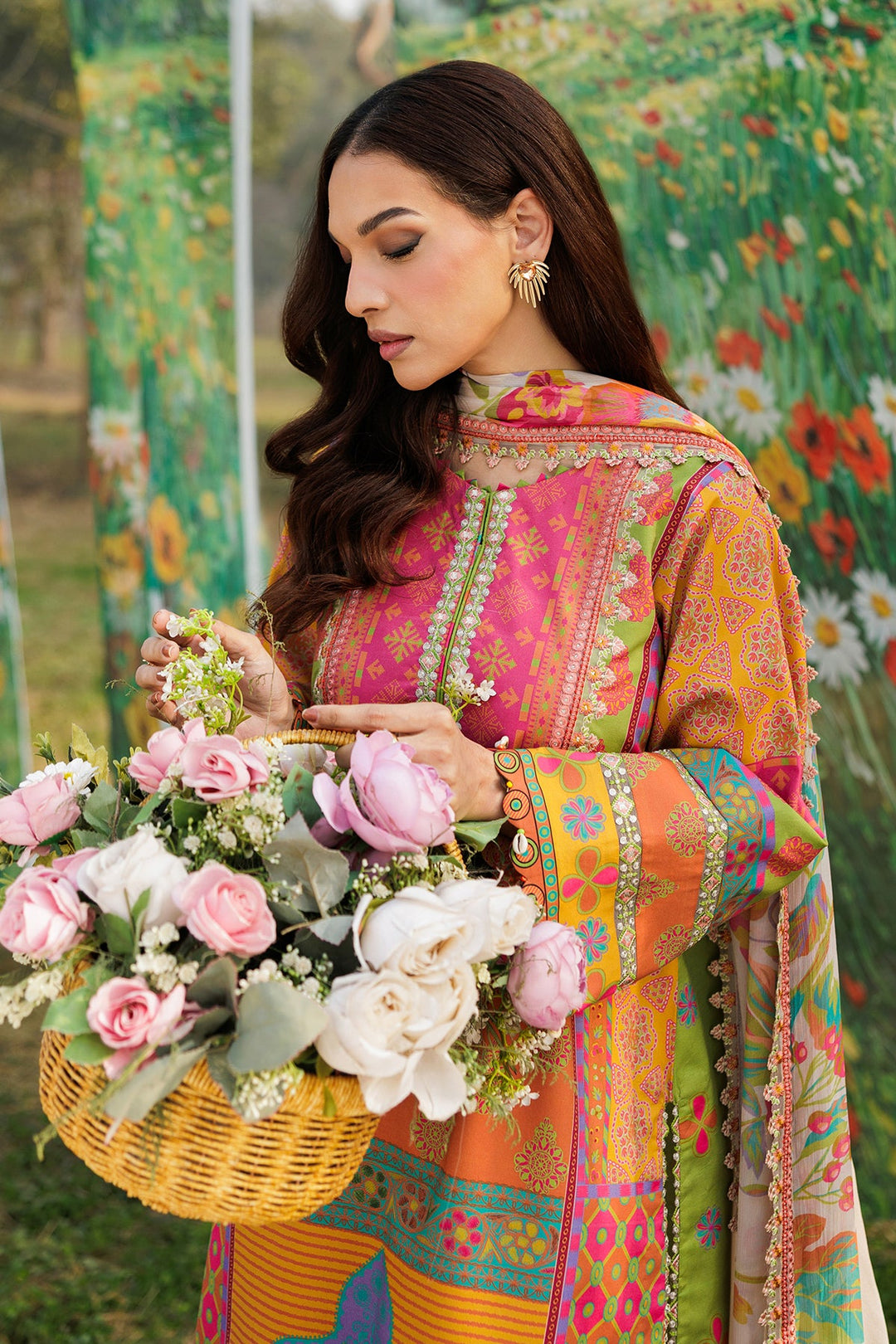 3-PC Unstitched Embroidered Lawn Collection Unstitched