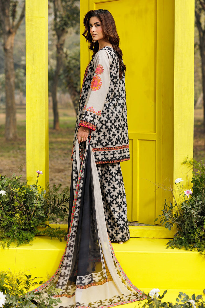 3-PC Unstitched Embroidered Lawn Collection Unstitched